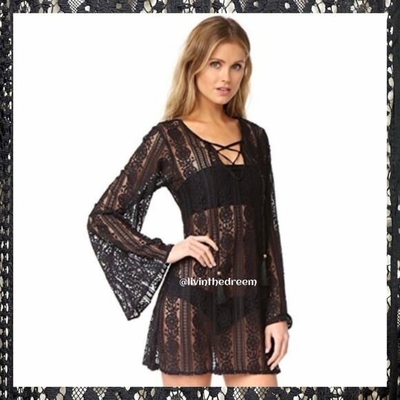 PilyQ Swimwear Midnight Ariana Lace Tunic XS/S $144 - Picture 3 of 16